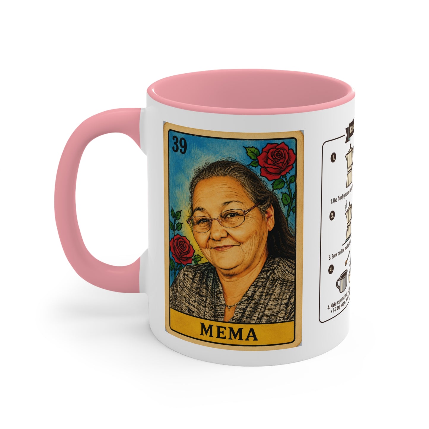 Mima Lotería Accent Mug — Personalized Floral Mexican Game Card Coffee Cup