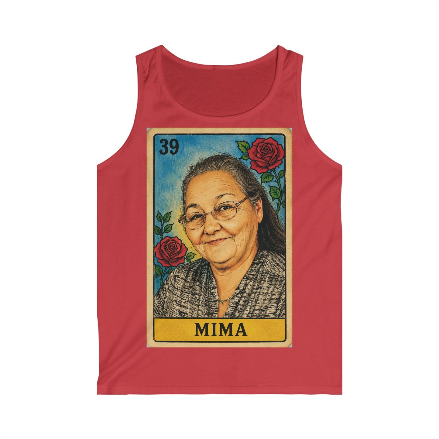 Mima Portrait Tank Top – Custom Memorial Lotería-Style Tribute Tank