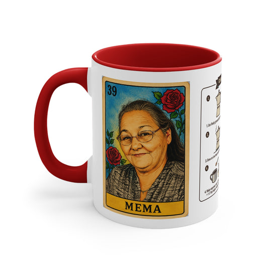 Mima Lotería Accent Mug — Personalized Floral Mexican Game Card Coffee Cup