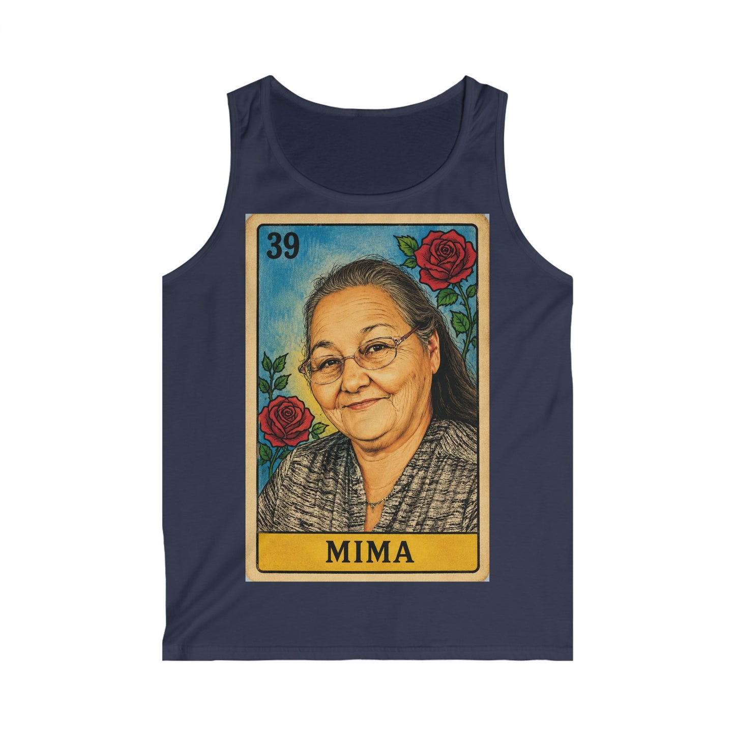 Mima Portrait Tank Top – Custom Memorial Lotería-Style Tribute Tank